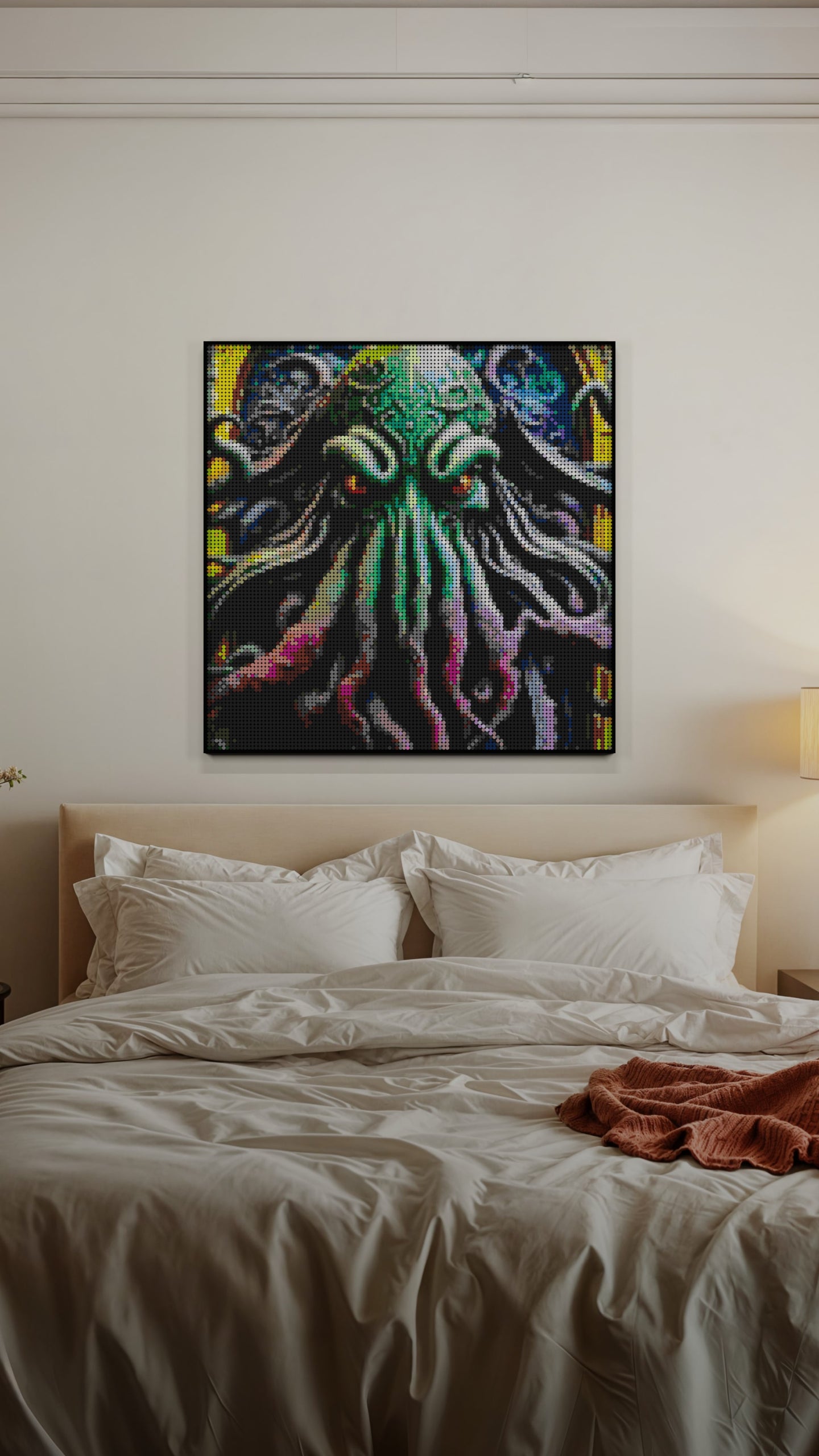 Arrival of Cthulhu LEGO® Style mosaic pixel art design for display